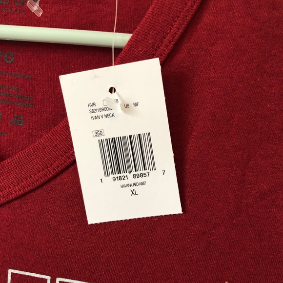 Guess Denim V- Neck Graphic Tee Shirt - Picture 5 of 5